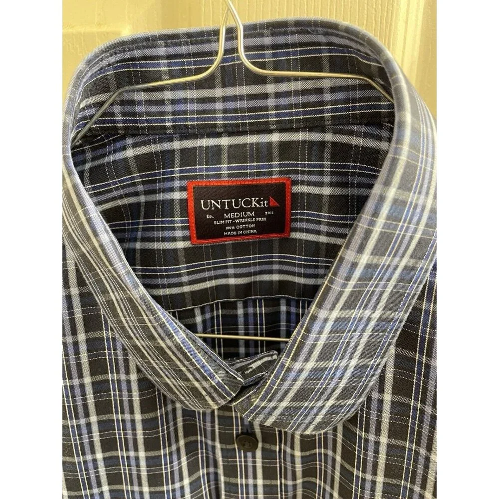 Men's Slim Fit M Untuck It Button Down Wrinkle Free, 100% Cotton Shirt - Picture 5 of 10